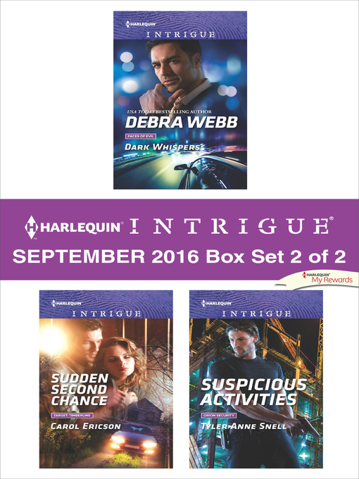 Title details for Harlequin Intrigue September 2016, Box Set 2 of 2 by Debra Webb - Wait list